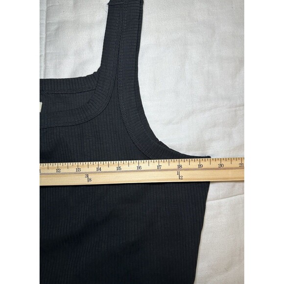MADEWELL Tailored Crop Tank Sleekhold Ribbed‎ True Black Women's XXL NWT - Picture 8 of 8
